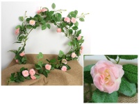 Girlanda, bluszcz BEGONIA dł. 175 cm (21 kwiatów 5,5x2 cm) - RÓŻOWA