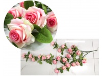 Girlanda RÓŻA 3-ramienna 1,2 m (23 kwiaty 9 cm) RÓŻOWA