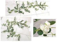 Girlanda RÓŻA wys.180 cm (kwiat 3,5 cm) BIAŁA