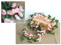 Girlanda RÓŻA wys. 185 cm (kwiat 3,5 cm) RÓŻOWA