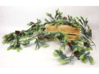 Girlanda silikonowa PE SOSNA z szyszkami 180 cm ZIELONA cieniowana