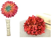 z Główka kwiatowa CHRYZANTEMA BOMBA 19x8 cm BORDOWO-BRĄZOWA cieniowana