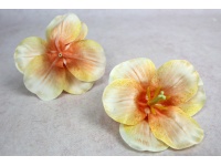 Główka kwiatowa HIBISKUS 3D 13 cm BRZOSKWINIOWY