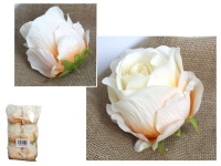 Główka kwiatowa RÓŻA 10x9 cm POMARAŃCZOWO-KREMOWA - 1 szt