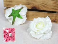 Główka kwiatowa RÓŻA 12x6 cm MLECZNOBIAŁA - 1 szt