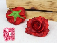 Główka kwiatowa RÓŻA 12x6 cm CZERWONA cieniowana - 1 szt