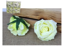 Główka kwiatowa, wyrobowa RÓŻA 11 cm - ŻÓŁTA JASNA - 1 szt
