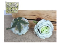 Główka kwiatowa, wyrobowa RÓŻA 11 cm - ZIELONA - 1 szt