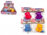 Gniotek antystresowy MIŚ z kuleczkami 8x6 cm w folii  - mix kolor