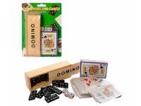 Gra domino + talia kart + 3 kostki do gry planszowej na blistrze 21x14 cm
