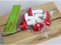 Grzyb styropianowy na piku MUCHOMOR 13 cm - kpl 6 szt
