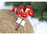Grzybki styropianowe MUCHOMORY na piku wiązka 8 szt wys. 13 cm - grzybek 3,5x3 cm