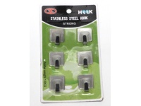 Haczyki wieszaki samoprzylepne metalowe (2,7x2,2 cm) kpl 6 szt na blistrze 16x9 cm