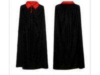 Halloween Peleryna CZARNA z czerwonym kołnierzem 90 cm