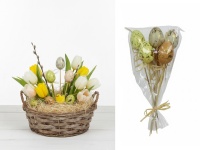 Jajka plastikowe na piku 26 cm ZŁOTA MOZAIKA kpl 6 szt