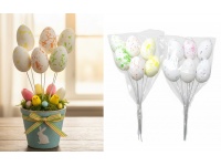 Jajka styropianowe na piku nakrapiane mix kolor -kpl 6 szt