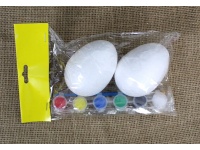 Jajka styropianowe z farbami 6 kolorów i pędzelkiem do malowania kpl 2 szt