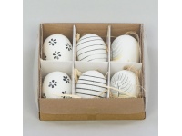 Jajko plastikowe z zawieszką 6 cm - kpl 6 szt w kartoniku 200-02