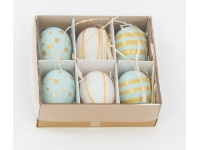 Jajko plastikowe z zawieszką 6 cm - kpl 6 szt w kartoniku