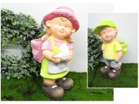 k Figura ceramiczna DZIEWCZYNKA 41,5 cm CHŁOPIEC 42 cm