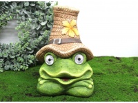 k Figurka ceramiczna solarna ŻABA W KAPELUSZU 30x20 cm