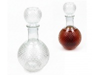 Karafka szklana 25x12 cm ok. 1L TŁOCZONE ROMBY