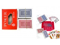 Karty plastikowe do pokera gry zestaw 2 talie po 54 sztuki powlekane opakownie 11,5x9 cm
