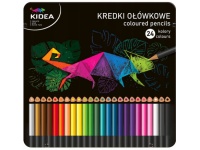 KIDEA Kredki trójkątne w metalowym pudełku 24 kolory