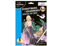 KIDEA Wydrapywanka i kolorowanka 2w1 KSIĘŻNICZKI 26x18 cm