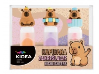 KIDEA Zakreślacze KAPIBARA 9 cm - 3 kolory