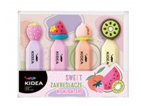 KIDEA Zakreślacze OWOCE 7,5 cm - 4 kolory