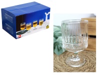 Kieliszek szklany 210 ml na nóżce ala kryształ 12x7 cm - kpl. 6 szt