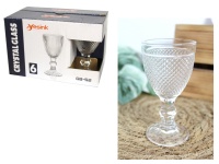 Kieliszek szklany 60 ml na nóżce wysoki, tłoczony wzór kropki 10,5x5 cm - kpl 6 szt