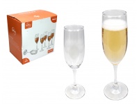 Kieliszek szklany na nóżce do szampana 21x5 cm 180 ml kpl. 6 szt JX-G1807