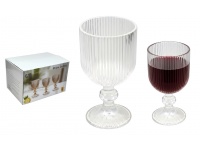 Kieliszek szklany na nóżce ryflowany 14x8 cm 240 ml kpl. 6 szt