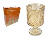 Kieliszek szklany na nóżce w kolorze BURSZTYNU 11x6,5 cm 200 ml kpl. 6 szt