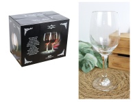 Kieliszki szklane 340 ml do wina na nóżce, wysokie 20x6 cm - kpl 6 szt