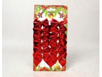 Kokarda dekoracyjna z tworzywa sztucznego 5,5x5,5 cm kpl. 12 szt CZERWONA