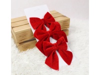 Kokarda welurowa 13x12 cm CZERWONA na blistrze - kpl 3 szt