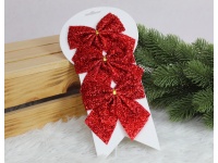 Kokardki świąteczne 11x10 cm CZERWONE kpl 3 szt