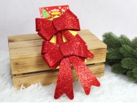 Kokardki świąteczne 19x14 cm CZERWONE kpl 2 szt