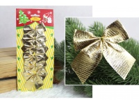 Kokardki świąteczne 8x7 cm ZŁOTE kpl 6 szt