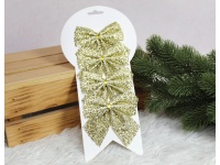 Kokardki świąteczne 9x9 cm ZŁOTE kpl 4 szt