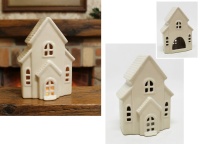 Kominek ceramiczny DOMEK 18x13x7 cm - BEŻOWY