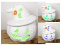 Kominek ceramiczny, świecący LED Halloween DYNIA 20x15x15 cm