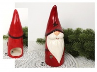 Kominek świąteczny ceramiczny MIKOŁAJ 21x7,5x7 cm CZERWONY
