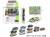 Auta sportowe w tubie z plakatem ulica 20,5x7x4,5 cm - kpl 3 szt