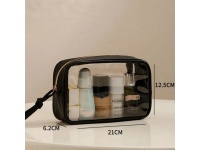 Kosmetyczka transparentna 21x12,5x6 cm CZARNA