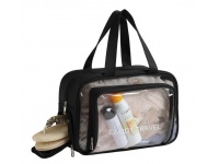 Kosmetyczka ze schowkiem 37x25,5x16,5 cm CZARNA