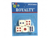 Kostki do gry zestaw 5 szt na blistrze 9x7 cm